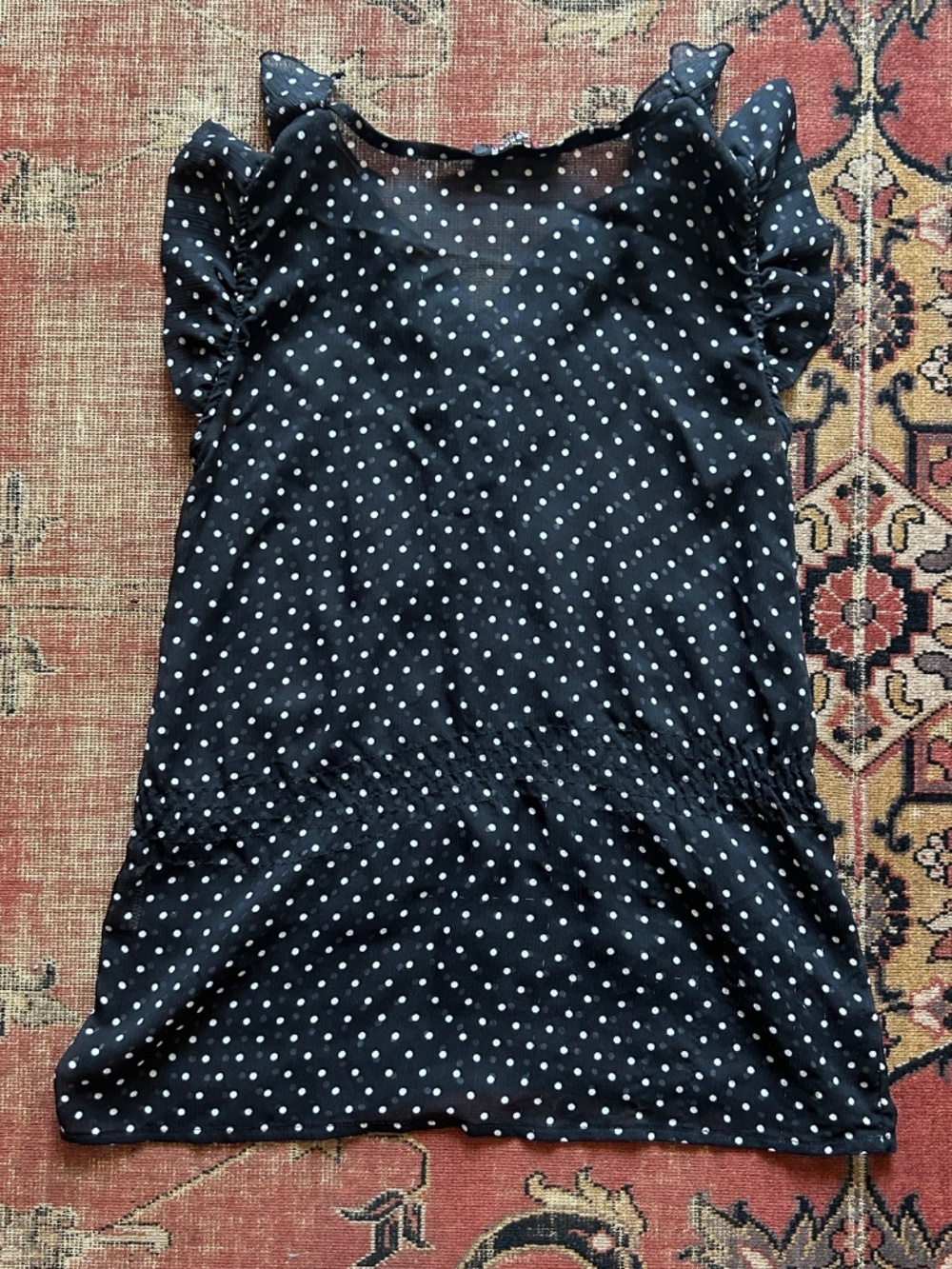 Vintage Black/White Morgan de Toi Polka Dot Blouse - Picture 3 of 3